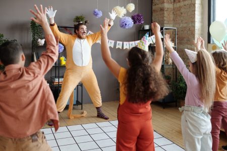 Animator entertains children on holiday